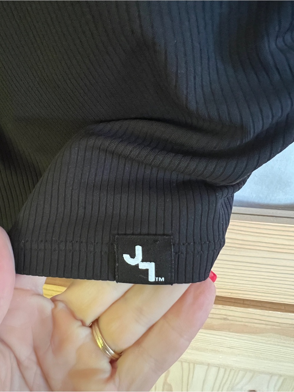 JoyLab Black Ribbed Lace-Up Tank Top - Picture 4 of 5